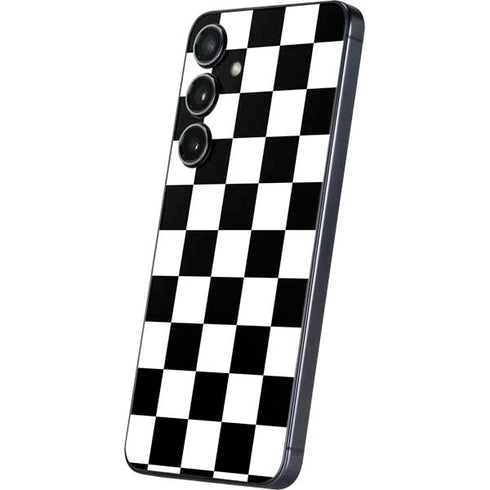 Black and White Checkered Galaxy S25 Skin